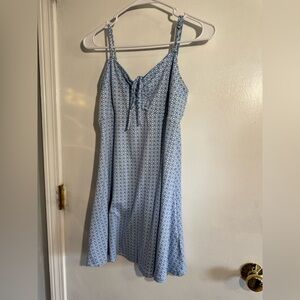 Hollister Blue and White Spaghetti Strap Sundress
